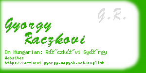 gyorgy raczkovi business card